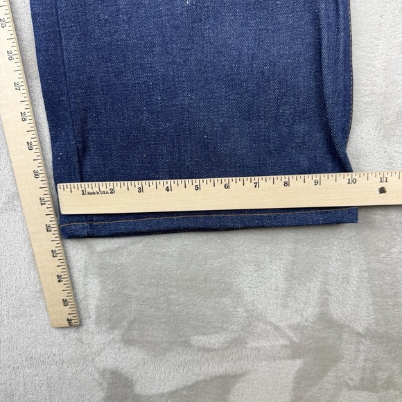 VTG 70s Wrangler 345DEN Boot Flare Jeans 40x32 USA Talon Zip Denim Bell bottom - Picture 11 of 13